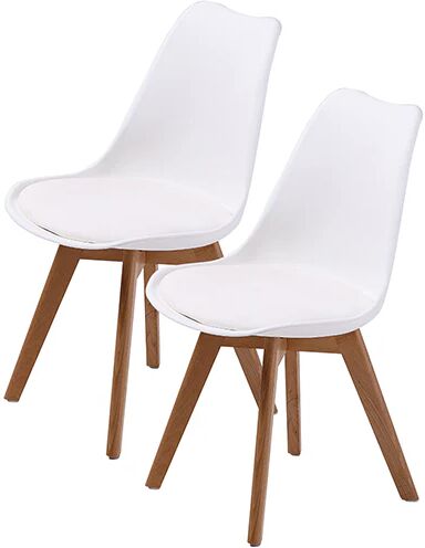 La Bella 2 Pcs Padded Seat Dining Chair White