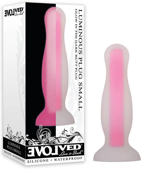 Evolved Luminous Plug Small - Glow In The Dark Pink Small 10.5 cm Butt Plug