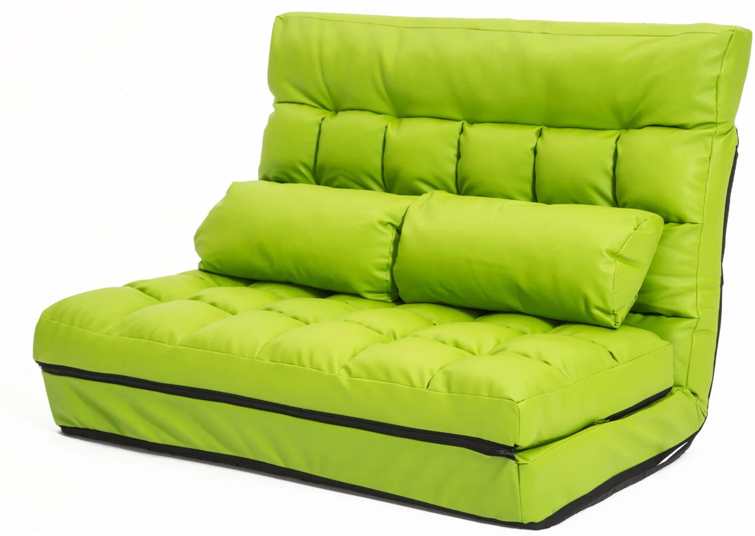 Unbranded Lounge Sofa Leather Double Bed GEMINI - GREEN