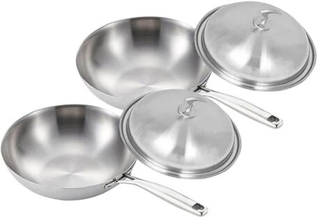 Soga Stainless Steel 32Cm Frying Pan Top Grade Cooking Skillet With Lid