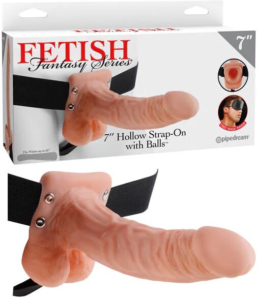 Pipedream Fetish Fantasy Series 7" Hollow Strap-On With Balls - Flesh 17.8 cm (7") Hollow Strap-On