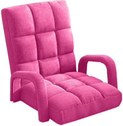 Soga Foldable Cushion Floor Lazy Recliner Chair With Armrest Pink