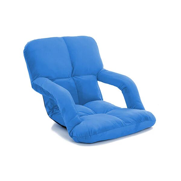 Soga Foldable Cushion Adjustable Recliner Chair With Armrest Blue