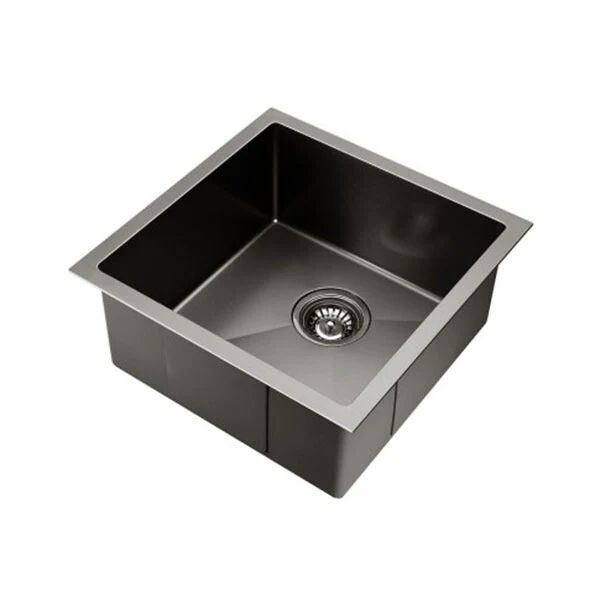 Cefito Kitchen Sink with Waste Strainer Black 44 X 44