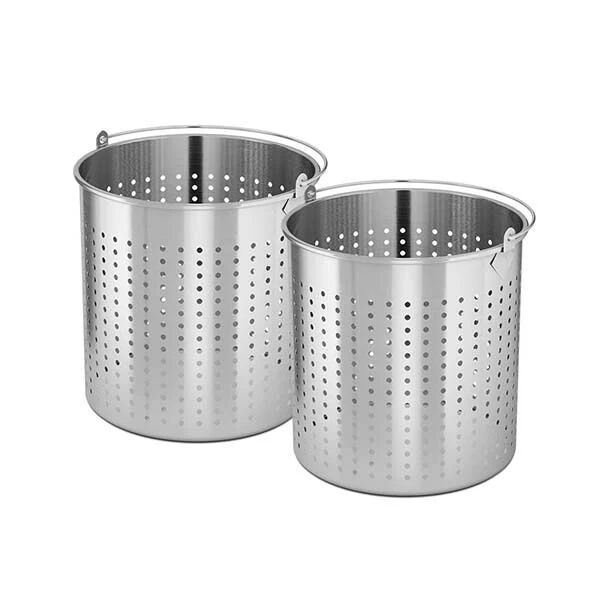 Soga 2X 12L Stainless Steel Stockpot Basket Pasta Strainer With Handle