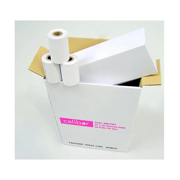 Calibor Thermal Paper 57Mm X 38Mm 50 Rolls Per Box