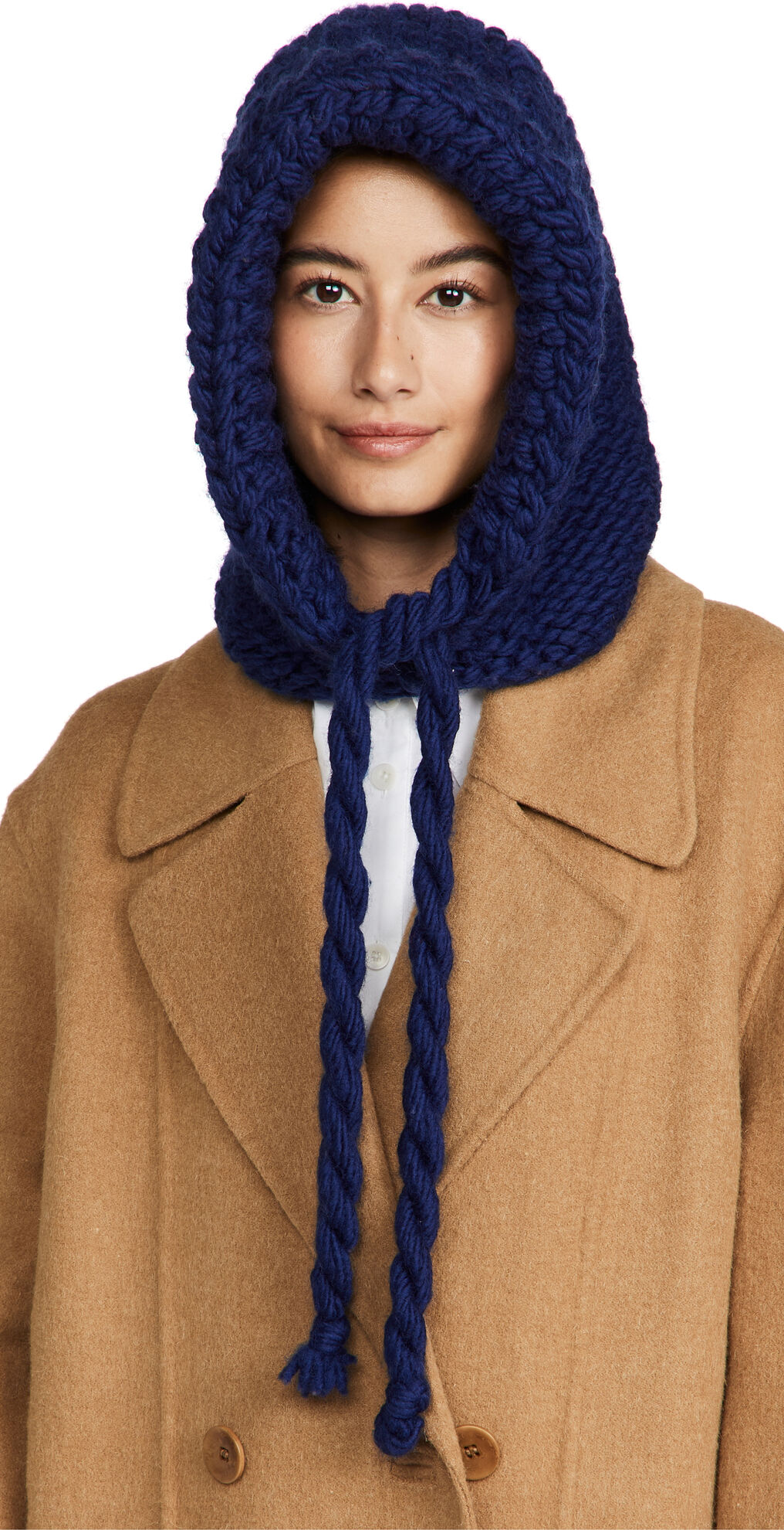 JW Anderson Knitted Hood Navy One Size    size: