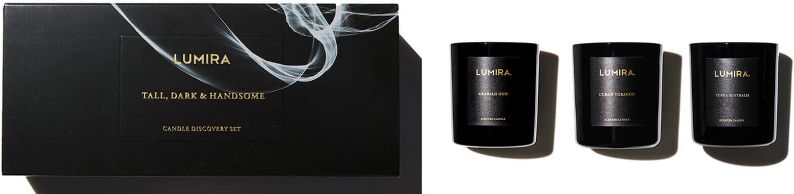 LUMIRA Tall, Dark and Handsome Candle Discovery Set (3 x 60g)