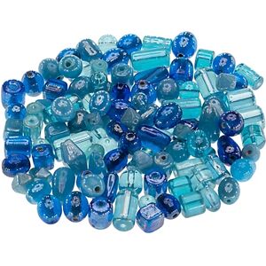 Glasperlenmix, blau, 8–22 mm, 100 g