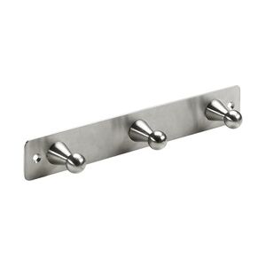 Hettich Garderobenleiste 3 Haken 22,0 x 3,5 x 3,6 cm Edelstahl