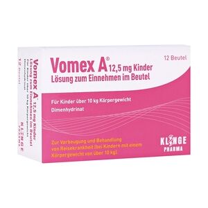 Klinge Pharma Vomex A 12,5mg Kinder Lösung zum Einnehmen 12 Stück