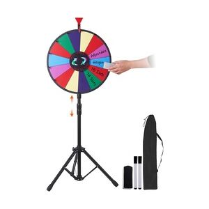 VEVOR 46 cm Glücksrad Spielzeug Farbe Rad Spiele für Lotteriespiele Wortspiele,18 Zoll Glücksrad zum Drehen Acrylplatte mit PVC-Schaum,54 x 54 x 11 cm Preisrad Lucky Wheel mit Stativ