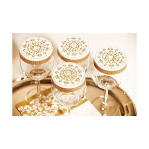 Mank Paper Caps Pascal in Gold aus Mattkarton, Ø74mm, 200 Stück - Trinkschutz Glasabdeckung Ornamente