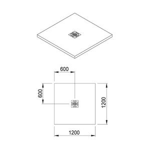 Ottofond Duschboard befliesbar 120 x 120 x 7 cm, Ablauf waagerecht