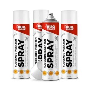 BugPower Spray gegen fliegende Insekten 400 ml - breites Wirkungsspektrum - schnelle Wirkung & mit Knock-Down-Effekt: 4 x 400 ml