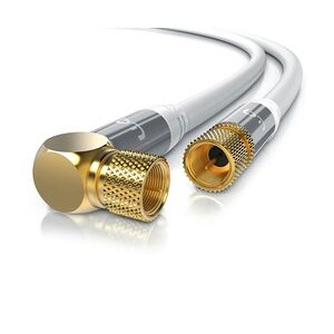 Primewire SAT-Kabel, Koax, F-Stecker, HDTV SAT Koax Kabel 90° gewinkelt, 4fach Schirmung, 135dB, 75Ohm - 2m