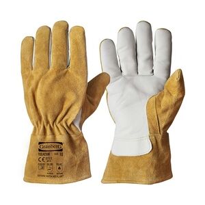 Arbeits- und Hitzebeständige Handschuhe Rindnarbenleder, gefüttert Gr. 10