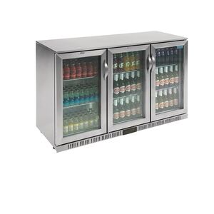 Adler Gastro Polar Serie G Edelstahl Barkühlschrank mit 3 Klapptüren 330L