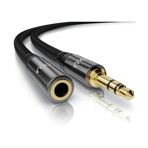 Primewire Klinkenkabel 3,5 mm AUX - Audio Verbindungskabel / Kupplung mit Nylonmantel - 2m