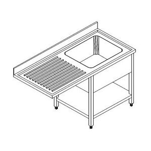 Inox E Inox GastroHero Spülzentrum ECO 12x6 mit 1 Becken Rechts