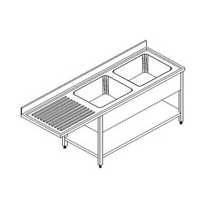 Inox E Inox GastroHero Spülzentrum ECO 15x6 mit 2 Becken Rechts