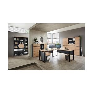 InnoStyle Komplettbüro MEMPHIS II 11-teilig Front Artisan Eiche Korpus Graphit