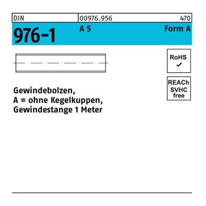 Gewindebolzen DIN 976 o.Kegelkuppen AM 20 x 1000 A 5