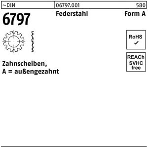 Zahnscheibe DIN 6797 Form A außengezahnt A 5,3 Federstahl