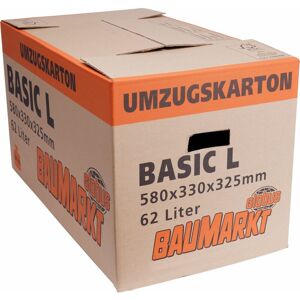 GLOBUS BAUMARKT 10er Pack Globus Umzugskarton Basic l, 62 l, 58 x 33 x 32,5 cm, Umzugskiste