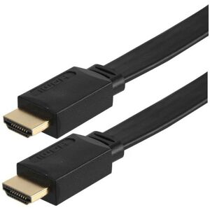 Trade Shop Traesio - 1080P 1.4 Male hdmi Flachkabel für 3D tv PS3 Xbox Weiß Schwarz 1.5M