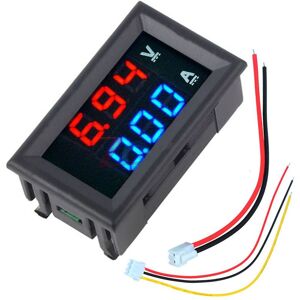MAEREX Mini-Digital-Voltmeter Amperemeter dc 100 v 10 a Voltmeter Stromtester Blau + Rot Dual-LED-Anzeige