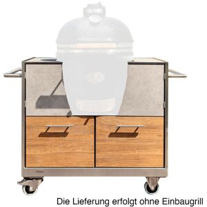 Niehoff Garden Kamado Outdoor-Küche Pro Master ca. 98,3x65x93,1 cm HPL/Teak Front Teakholz/Korpus HPL Zement