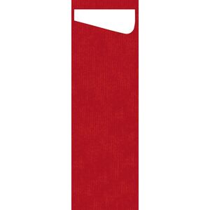 Sacchetto Slim Dunisoft Rot, Serviette Weiß 7x23 cm 60 Stück