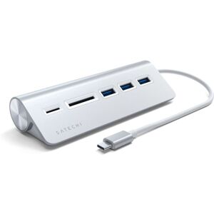 Satechi Type-C Aluminium USB Hub & Card Reader silber