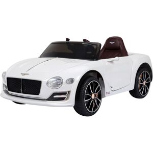 HOMCOM Kinderauto Kinderfahrzeug Elektroauto Bentley GT lizenziert mit Fernbedienung 2 x 390 Motoren Weiß 108 x 60 x 43 cm