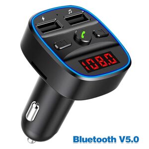 Phoenixs Car Qc3.0 Bluetooth 5.0 Car Kit Auto Freisprecheinrichtung Fm-Transmitter Dual Usb Schnellladegerät Mp3-Player 5v/1a Led-Anzeige Autoladegerät