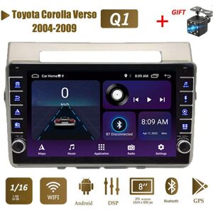 Icreative 2 Din Android Autoradio Multimedia Video Player Für Toyota Corolla Verso 2004-2009 Mit Knopf Knopf Wifi 1+16gb