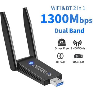 Yjmp Electronic 1300m Dual-Band Usb 3.0 Wifi Adapter Bluetooth 5.0 Dongle Empfänger Sender 2,4ghz/5ghz 802.11b/n/g/ac Drahtlose Netzwerkkarte Für Pc/laptop