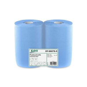 SOBSY Industrierolle, 2-lagig, 37,5 cm; blau; 2 Stück / Packung