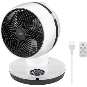 Goobay 9 Zoll 3D-Bodenventilator mit Fernbedienung und Timer, 4 Leistungsstufen und 2 Intervallfunktionen, LCD-Display