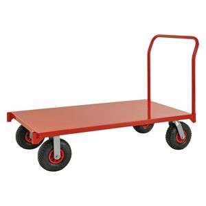 Kongamek extra grosser Plattformwagen in rot 1550x760x1050mm mit Schiebegriff Luftbereifung