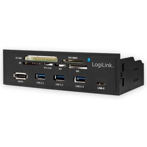 LOGILINK USB3.0 Einbau-Hub UA0341, mit Cardreader, 5,25