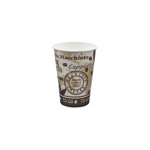 1-PACK 75x Automatenbecher Kaffeebecher 80mm O ‚Coffee Mountain‘ 250 ml