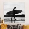 Leinwandbild Surferboy im Schattenprofil