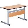 Lehrertisch mit Stahlrohrprofil, 130 x 65 cm - L-Fuß