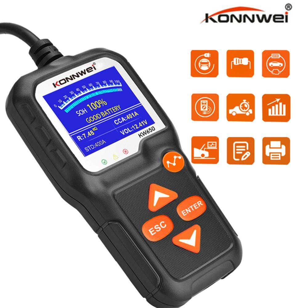 Konnwei Autobatterietester, 12-V-Autobatterie-Ladetester Für Das Anlasssystem Und Das Ladesystem