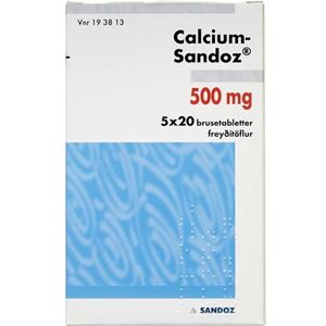 Calcium-Sandoz 500 mg 100 stk Brusetabletter