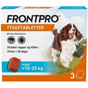 FRONTPRO 68 mg (Håndkøb, apoteksforbeholdt) 3 stk Tyggetabletter - Flåtmiddel - Loppemiddel