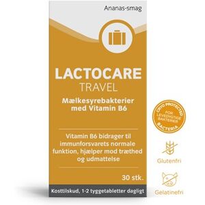 Lactocare Travel - Rejse Mælkesyrebakterier - 30 stk - Boost immunforsvar