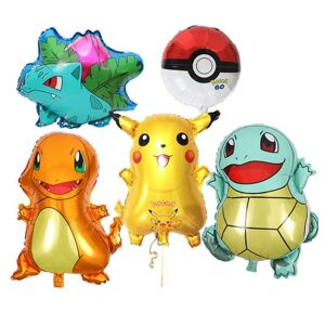 Pokémon, Pokemon 5-pak Pokemon Pikaqiu aluminiumsballon FOIL BALLON 50-60 CM